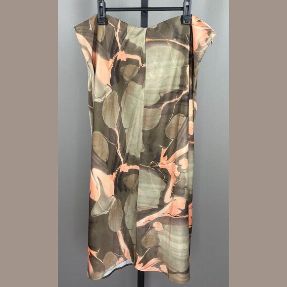 NEW Banana Republic Skirt Womens XL pink green floral water color satin - Picture 1 of 9